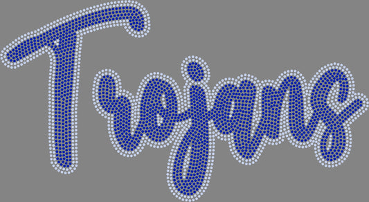 Trojans 2-Color Approximately 11" wide Spangle Transfer
