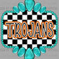 Burnt Orange Trojans Turquoise Concho Ready to Press Transfer DTF Transfer Sublimation Transfer
