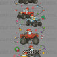 Monster Truck Christmas lights Ready to Press Instant Peel DTF Transfers
