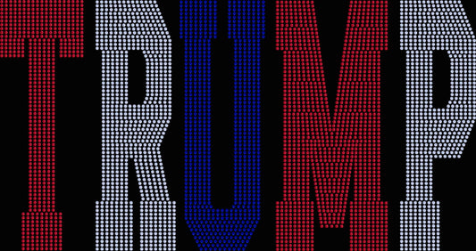 Trump 3-Color Approximately 11" wide Spangle Transfer