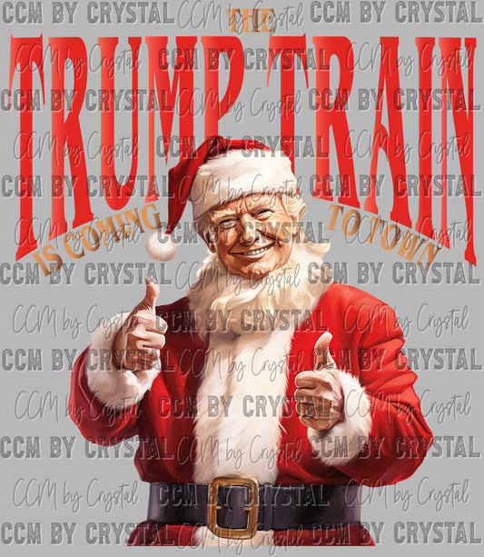 Trump Train Christmas Santa UV DTF Transfer Ready to Apply