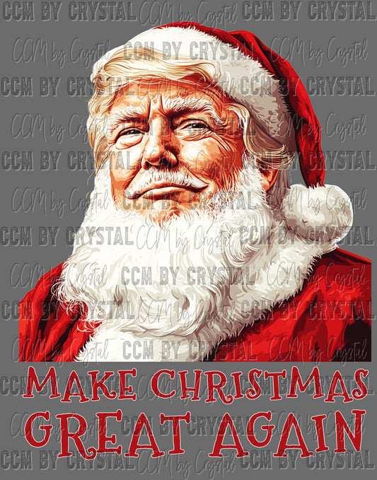 Trump Santa Make Christmas Great Again UV DTF Transfer Ready to Apply