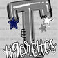 T Tigerettes Grey Navy Mascot Ready to Press DTF Transfers Sublimation Transfers