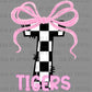 T Tigers Pink Bow Ready to Press Transfer DTF Transfer Sublimation Transfer