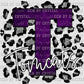 T Tomcats Purple with Silver Leopard Background Mascot Ready to Press Transfer