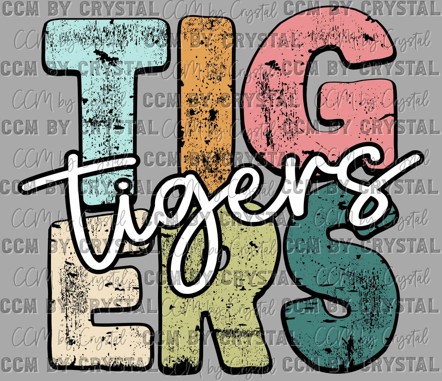 Tigers Mascot Ready to Press Transfer DTF Transfer Sublimation Transfer