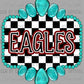 Maroon Eagles Turquoise Concho Ready to Press Transfer DTF Transfer Sublimation Transfer