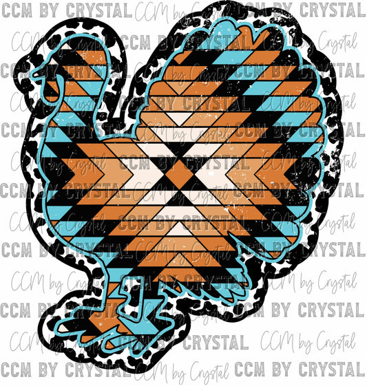 Show Turkey Distressed Aztec Ready to Press Transfer