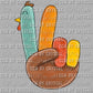 Turkey Peace Sign Thanksgiving Ready to Press Transfer DTF Transfer Sublimation Transfer