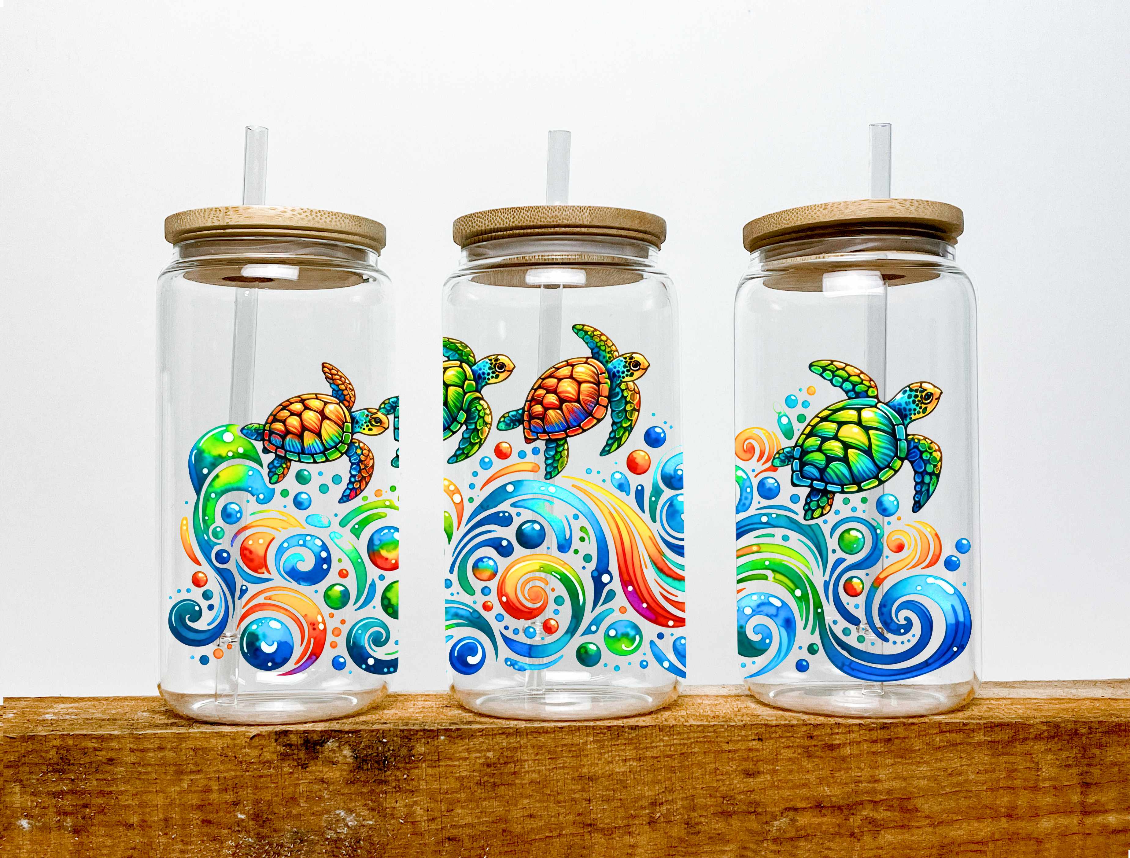 Turtles UV Transfer 16oz Libby Glass Can Wrap Ready to Apply – CCMbyCrystal