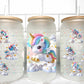 Unicorns UV Transfer 16oz Libby Glass Can Wrap Ready to Apply
