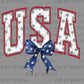 USA Centered Bow 4th of July USA Patriotic Ready to Press DTF Transfers Sublimation Transfers