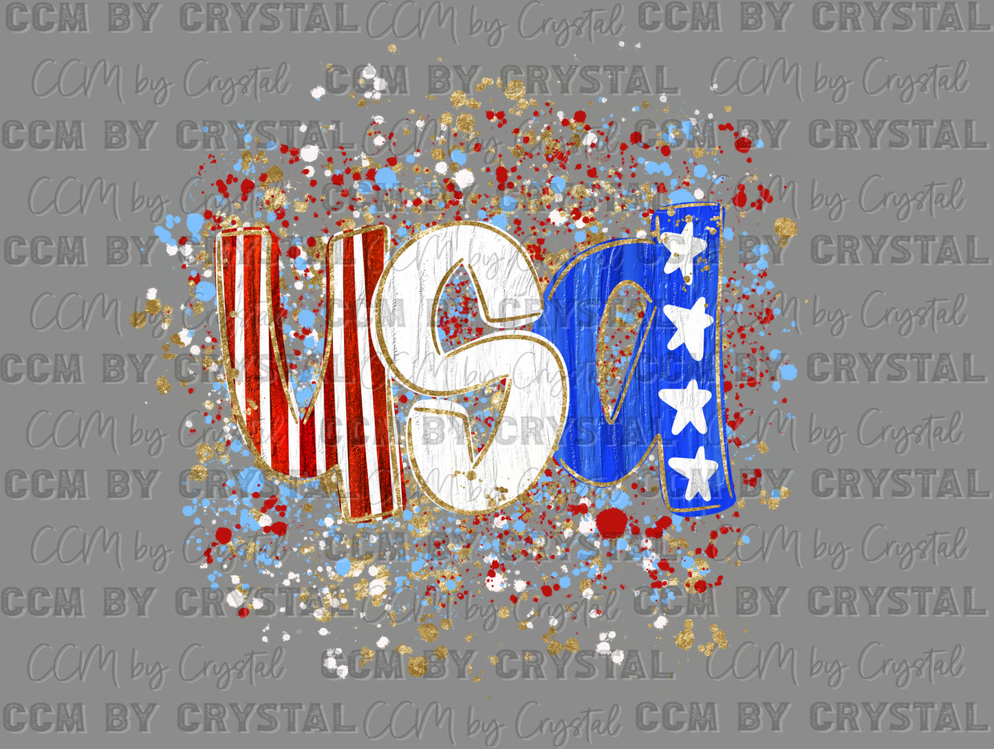 USA Stripes Splatter 4th of July DTF Transfer