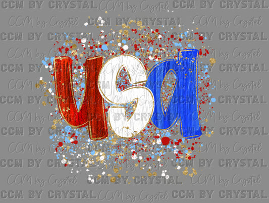 USA Splatter 4th of July DTF Transfer