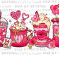 Valentine's Day Cup Ready To Press Transfer DTF Sublimation