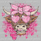 Highland Cow Heart Lollipop Valentine's Day Ready to Press Transfer