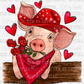 Valentine's Day Pig Ready to Press Transfer