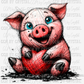 Valentine's Day Pig Ready to Press Transfer