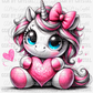 Valentine's Day Unicorn Ready to Press Transfer