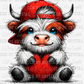 Valentine's Day Highland Cow Ready to Press Transfer