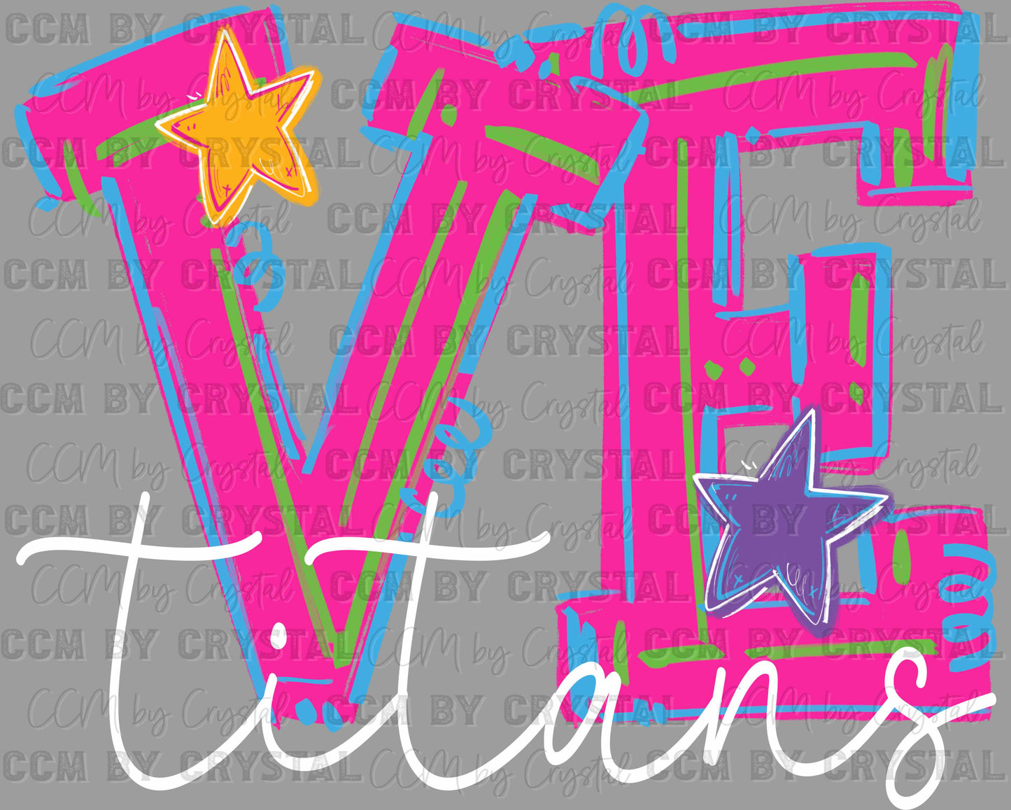 Personalized Letters and Mascot Neon Mascot Ready to Press Transfer DTF Transfer