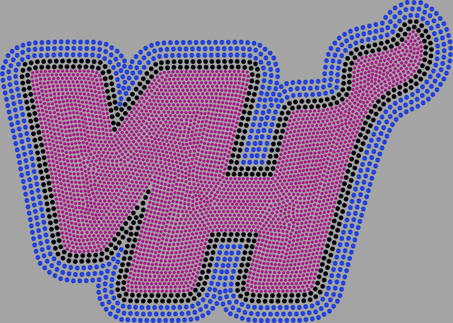 VH 3 Color Approximately 11" wide Spangle Transfer