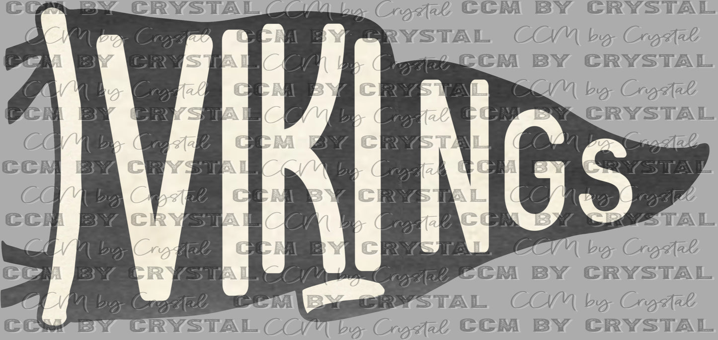 Vikings Pennant Mascot Ready to Press Transfer DTF Transfer Sublimation Transfer