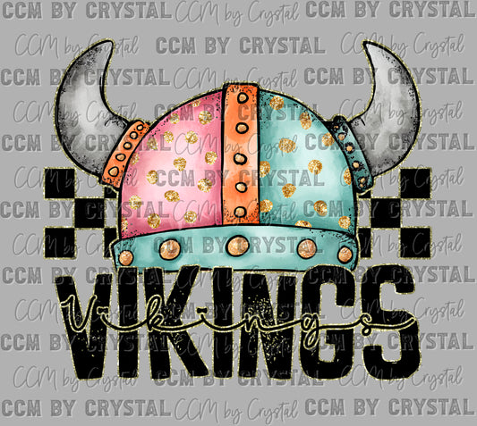 Vikings Cartoon Mascot Ready to Press Transfer DTF Transfer Sublimation Transfer