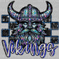 Vikings Mascot Faux Rhinestones Effect Ready to Press Transfer DTF Transfer Sublimation Transfer