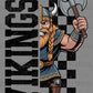 Vikings Grunge Checkered Sports Mascot Ready to Press Transfer DTF Transfer Sublimation Transfer