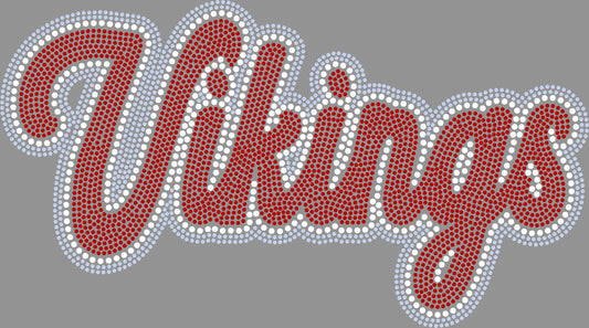Vikings 11" 3-Color Ready to Press Spangle Transfer Bling Transfer Sparkle Transfer