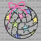 Volleyball Doodle Stars Ready to Press DTF Transfers Sublimation Transfers