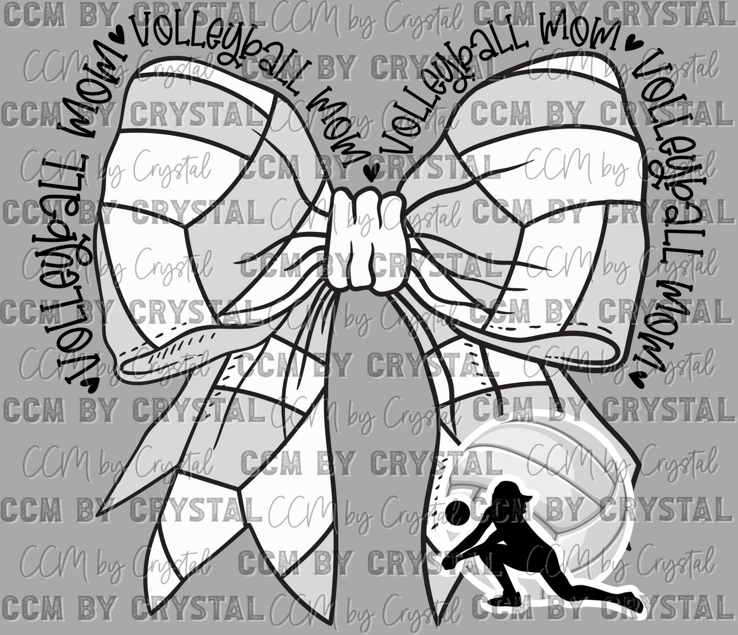 Volleyball Mom Bow Ready to Press Transfer DTF Transfer Sublimation Transfer