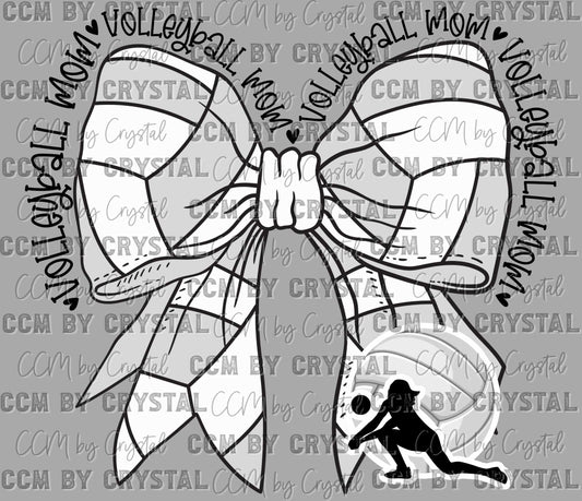 Volleyball Mom Bow Ready to Press Transfer DTF Transfer Sublimation Transfer