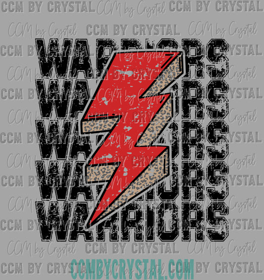 Warriors Lightning Bolt Ready to Press Transfer DTF Transfer Sublimation Transfer