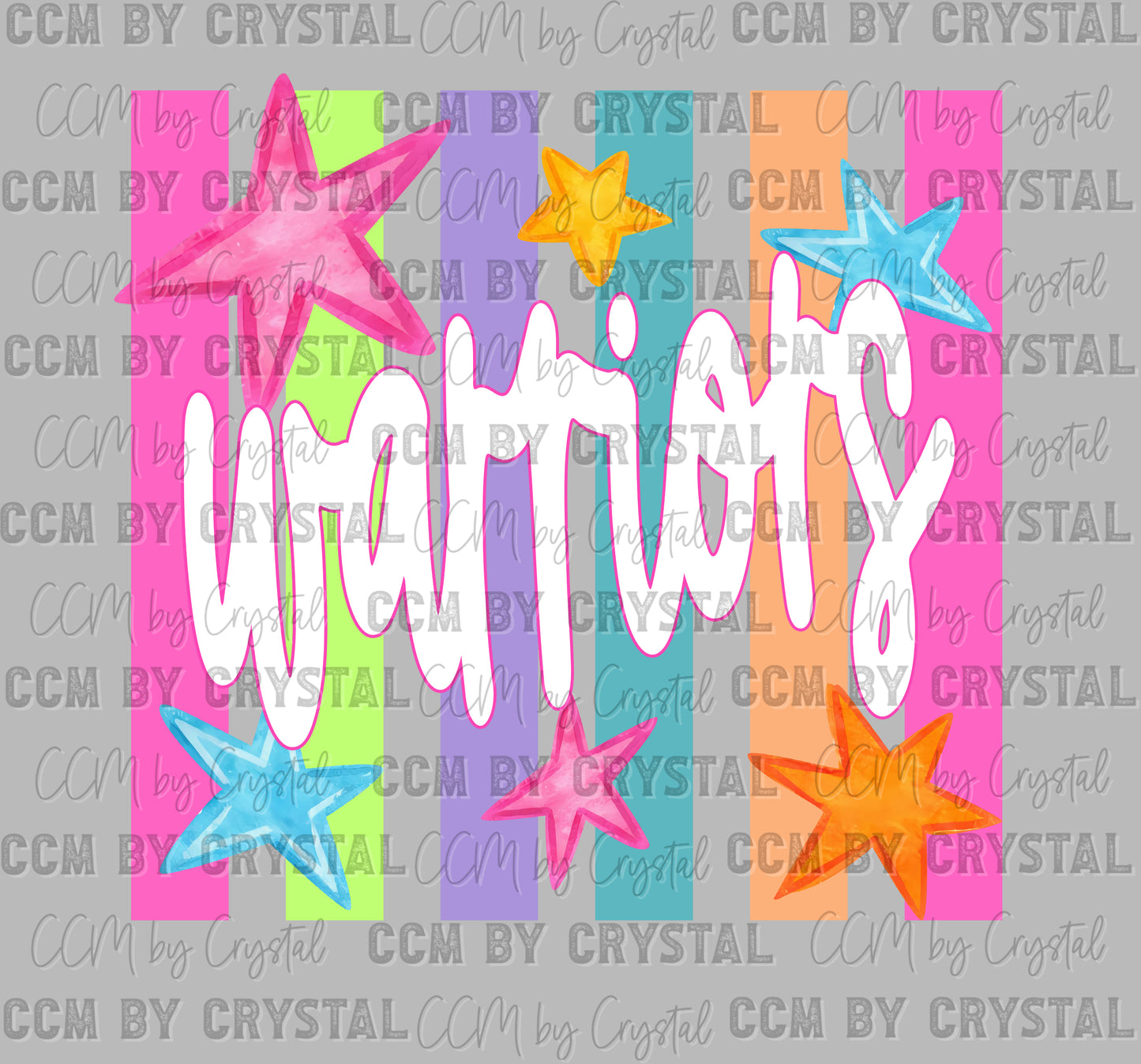 Warriors Colorful Mascot Ready to Press DTF Transfers Sublimation Transfers