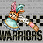 Warriors Cartoon Mascot Ready to Press Transfer DTF Transfer Sublimation Transfer