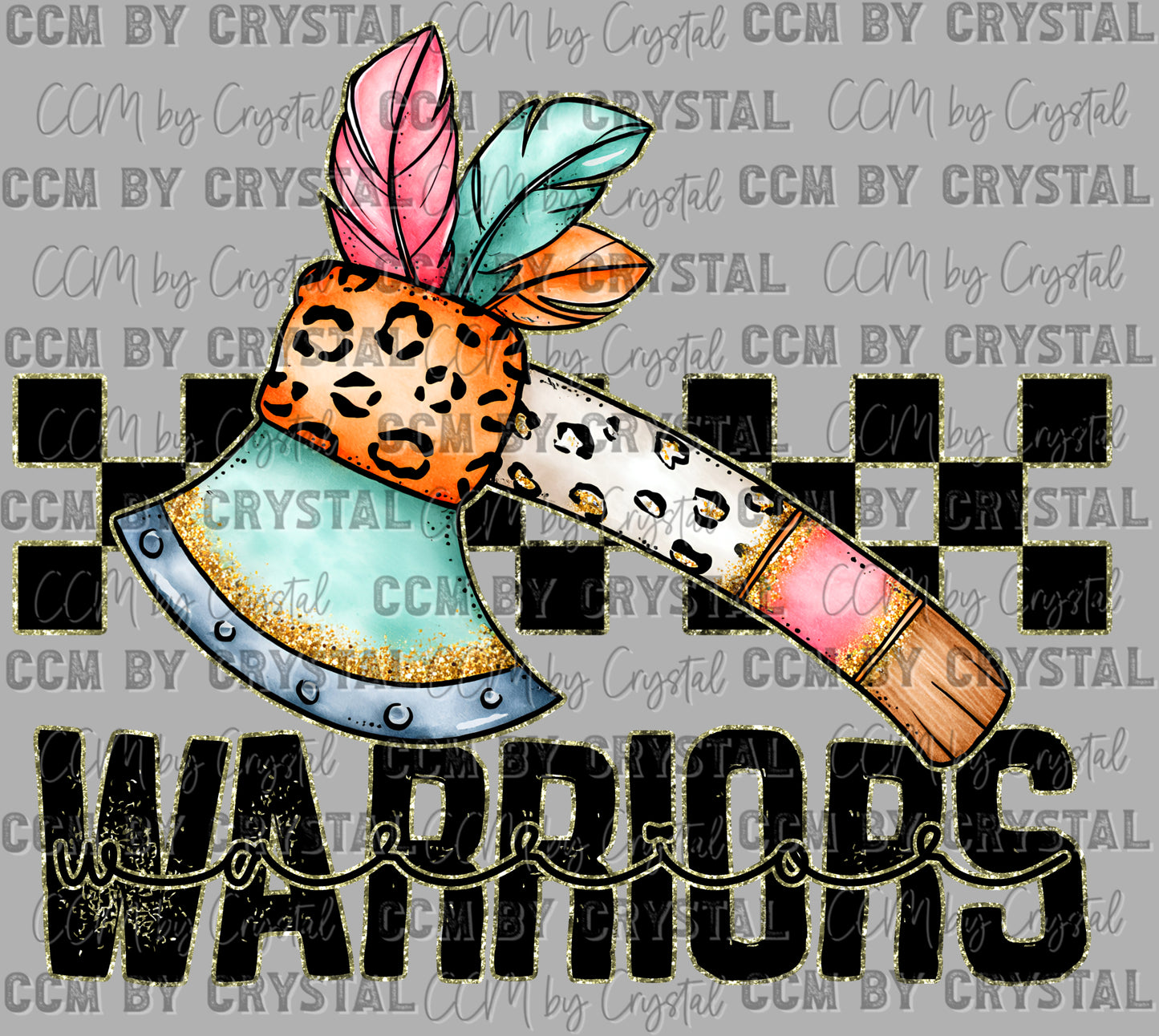 Warriors Cartoon Mascot Ready to Press Transfer DTF Transfer Sublimation Transfer