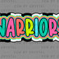 Warriors Colorful Mascot Ready to Press Transfer DTF Transfer Sublimation Transfer