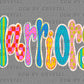 Warriors Doodle Colorful Mascot Ready to Press Transfer Direct to Film DTF Transfers