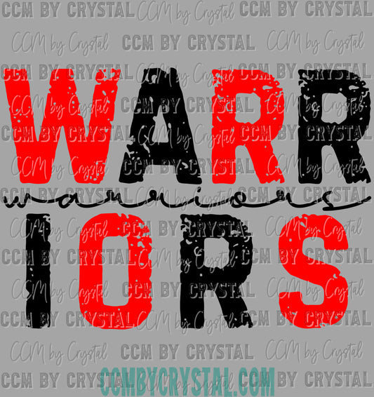 Warriors Grunge Ready to Press Transfer DTF Transfer Sublimation Transfer