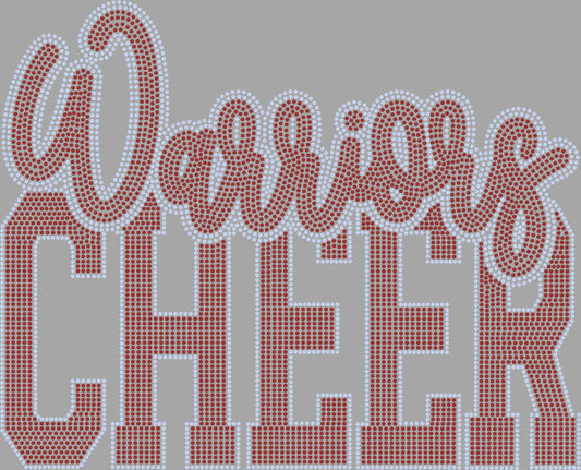 Warriors Cheer 2-Color Approximately 11" wide Spangle Transfer