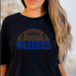 Warriors Football 2-Color Approximately 11" Wide Spangle Transfer