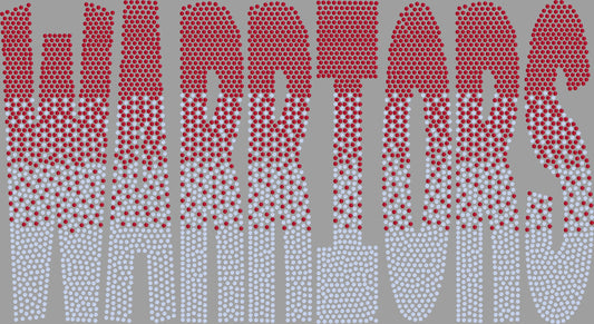 Warriors Ombre Approximately 11" wide Spangle Transfer