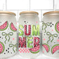 Watermelons Summer UV Transfer 16oz Libby Glass Can Wrap Ready to Apply