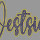 Westside 2-Color Approximately 11" wide Spangle Transfer