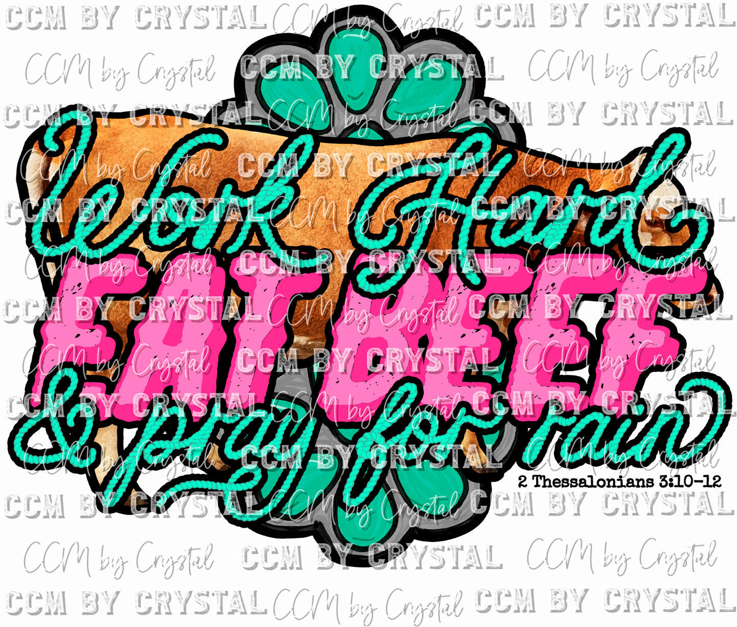 Western Eat Beef Ready To Press Transfer DTF Sublimation