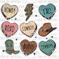 Valentines Day Western Hearts Ready to Press Transfer