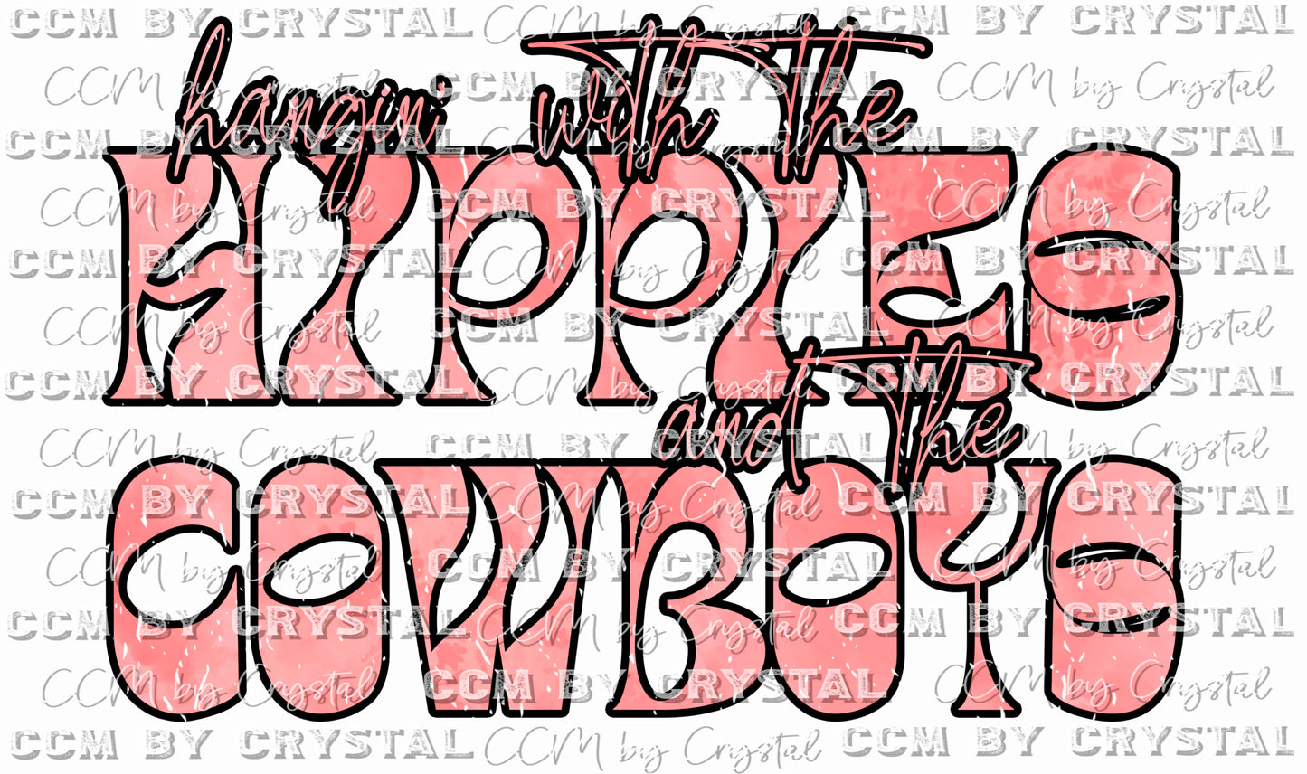 Western Pink Hippies Ready To Press Transfer DTF Sublimation