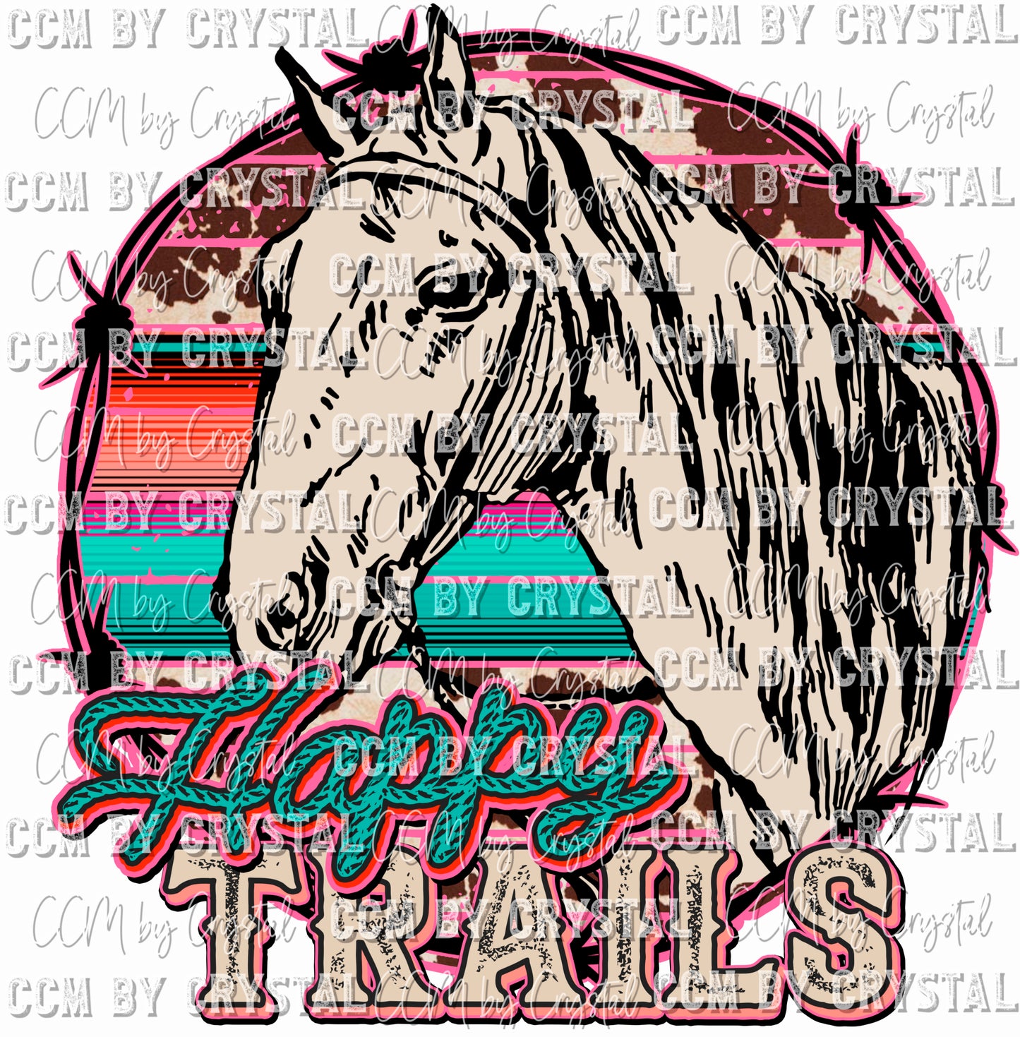 Western Horse Ready To Press Transfer DTF Sublimation